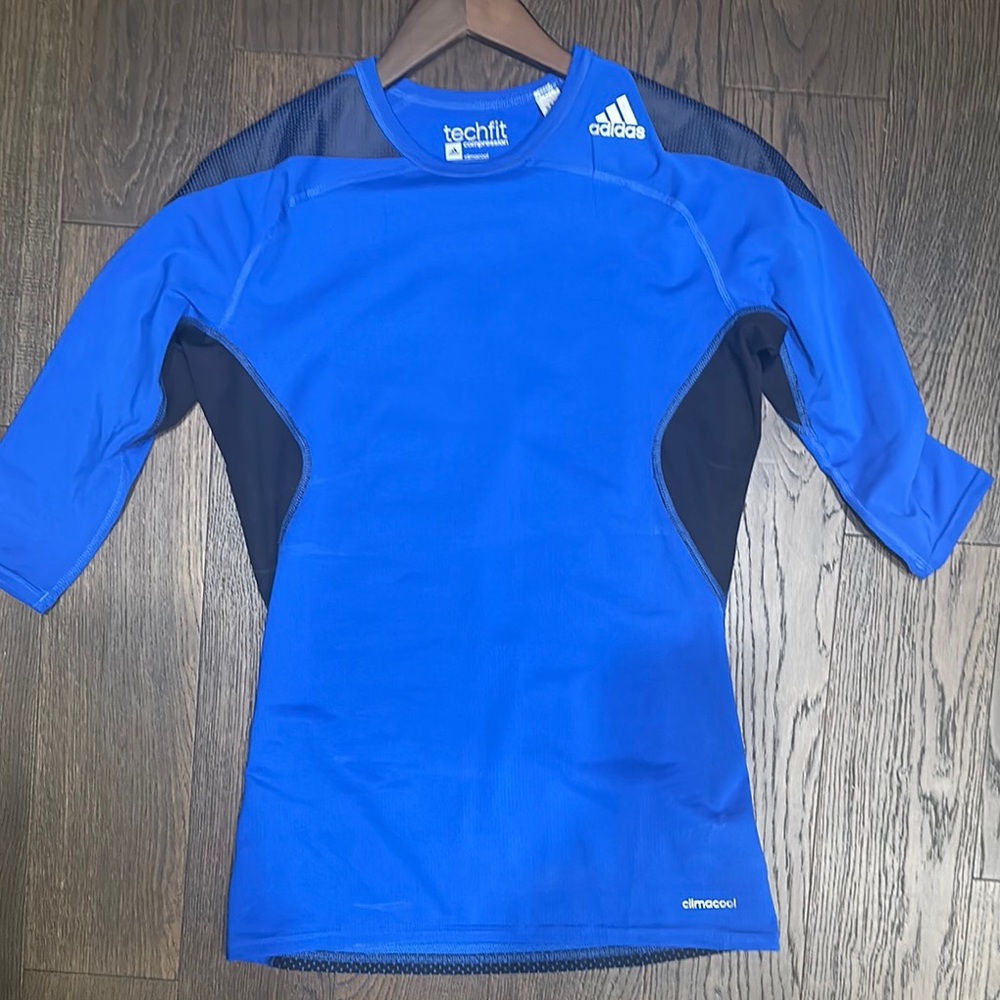 Adidas Blue Techfit Climalite COMPRESSION TOP
